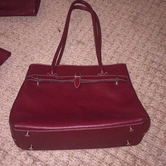 Wilsons Womans Leather Jacket & Focus Paris Leather Purse -Deep Red Set. EUC-GUC - Picture 8 of 12